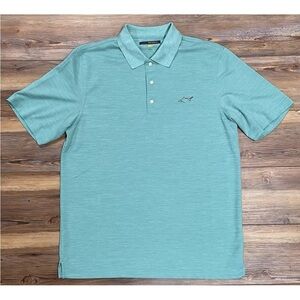 Greg Norman Play Dry Men’s Golf Polo Shirt Size Large Green Heathered